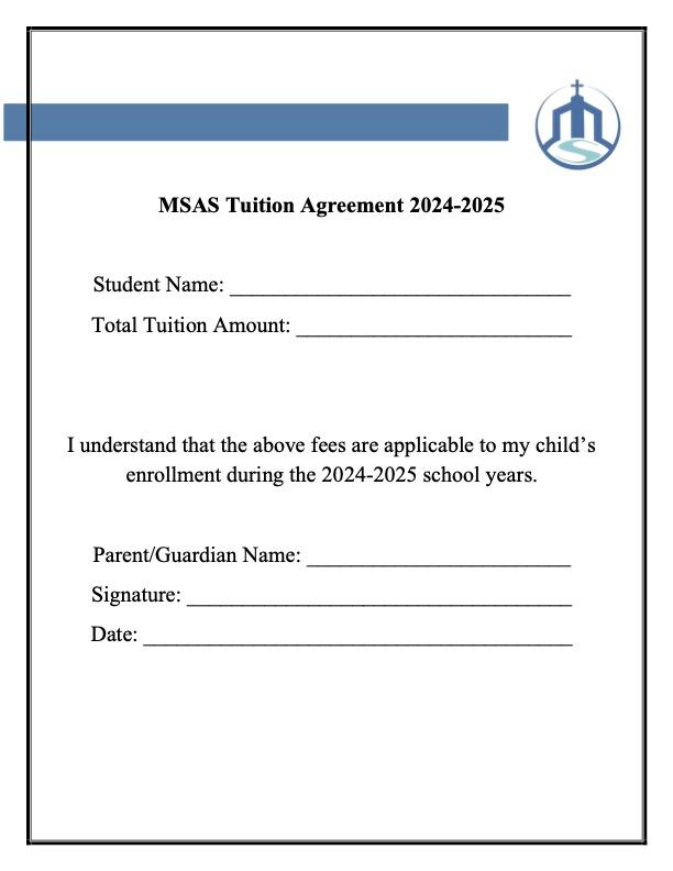 Tuition & Fees Agreement - MSAS 2024-2025 copy